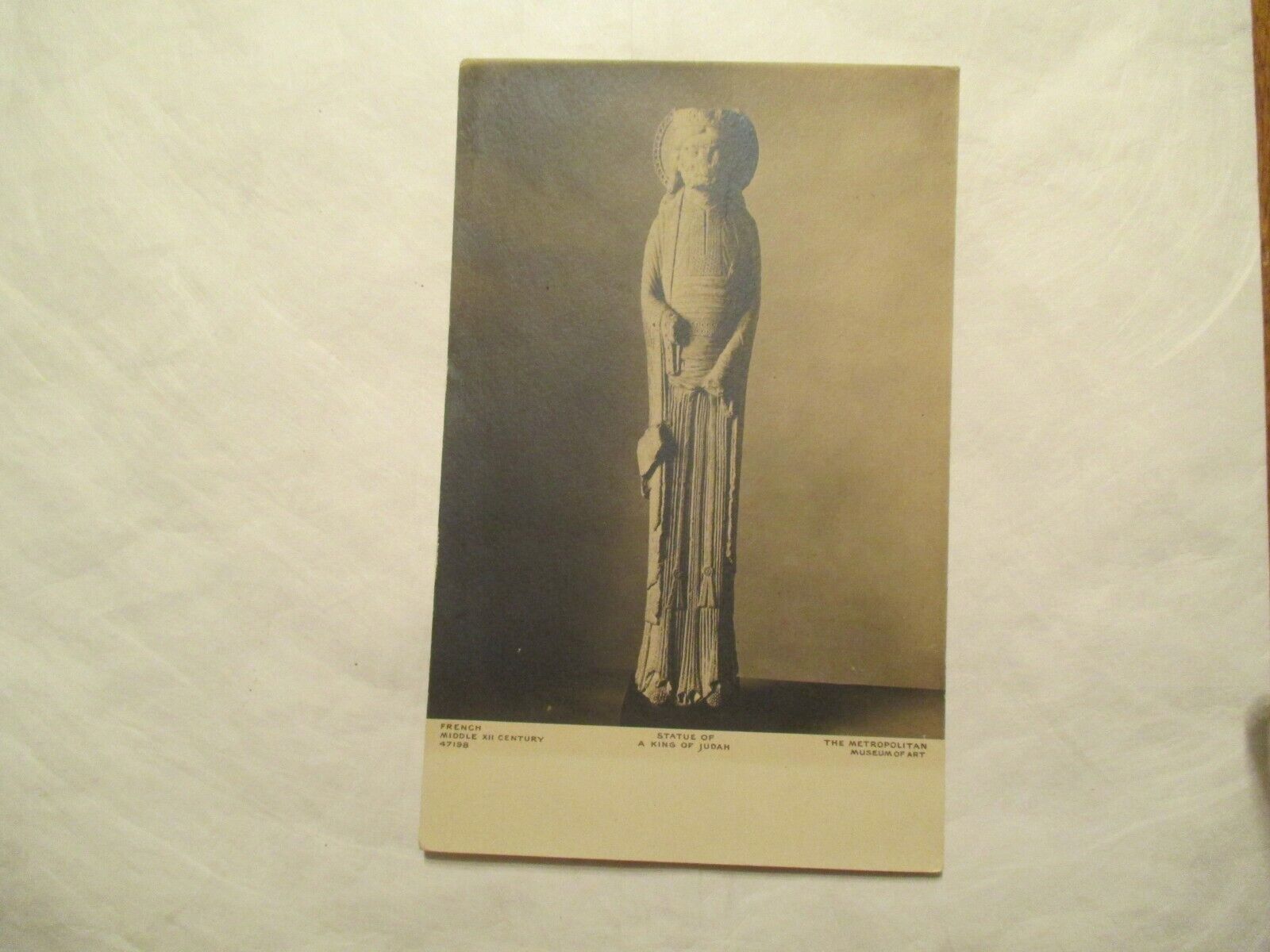 RPPC Postcard Statue A King of Judah Metropolitan Museum Art Real Photo
