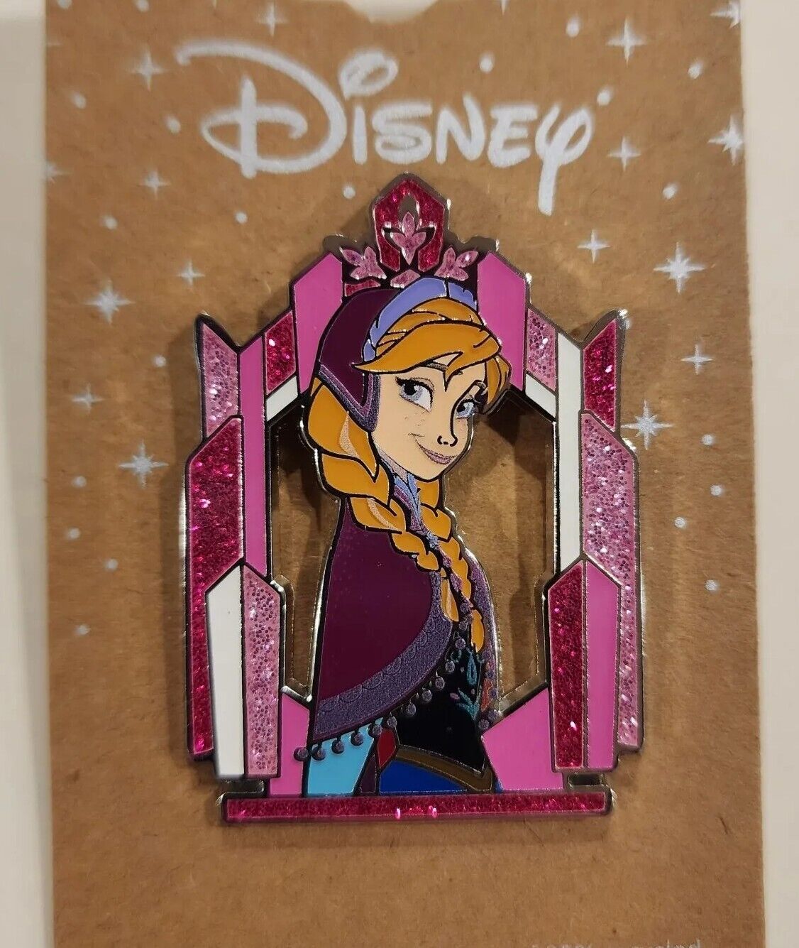 Disney Frozen Anna Winter Glitter Enamel Pin NEW