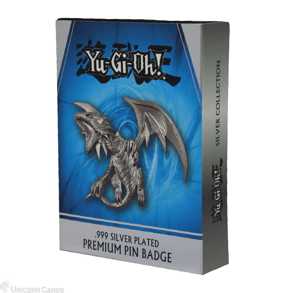 Yu-Gi-Oh Limited Edition Blue Eyes White Dragon .999 Silver Plated XL Pin Badge