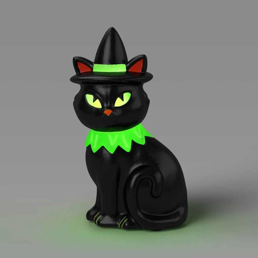 Target 2024 Hyde & Eek Halloween Lit Black Cat Blow Mold Decorative Prop Indoor