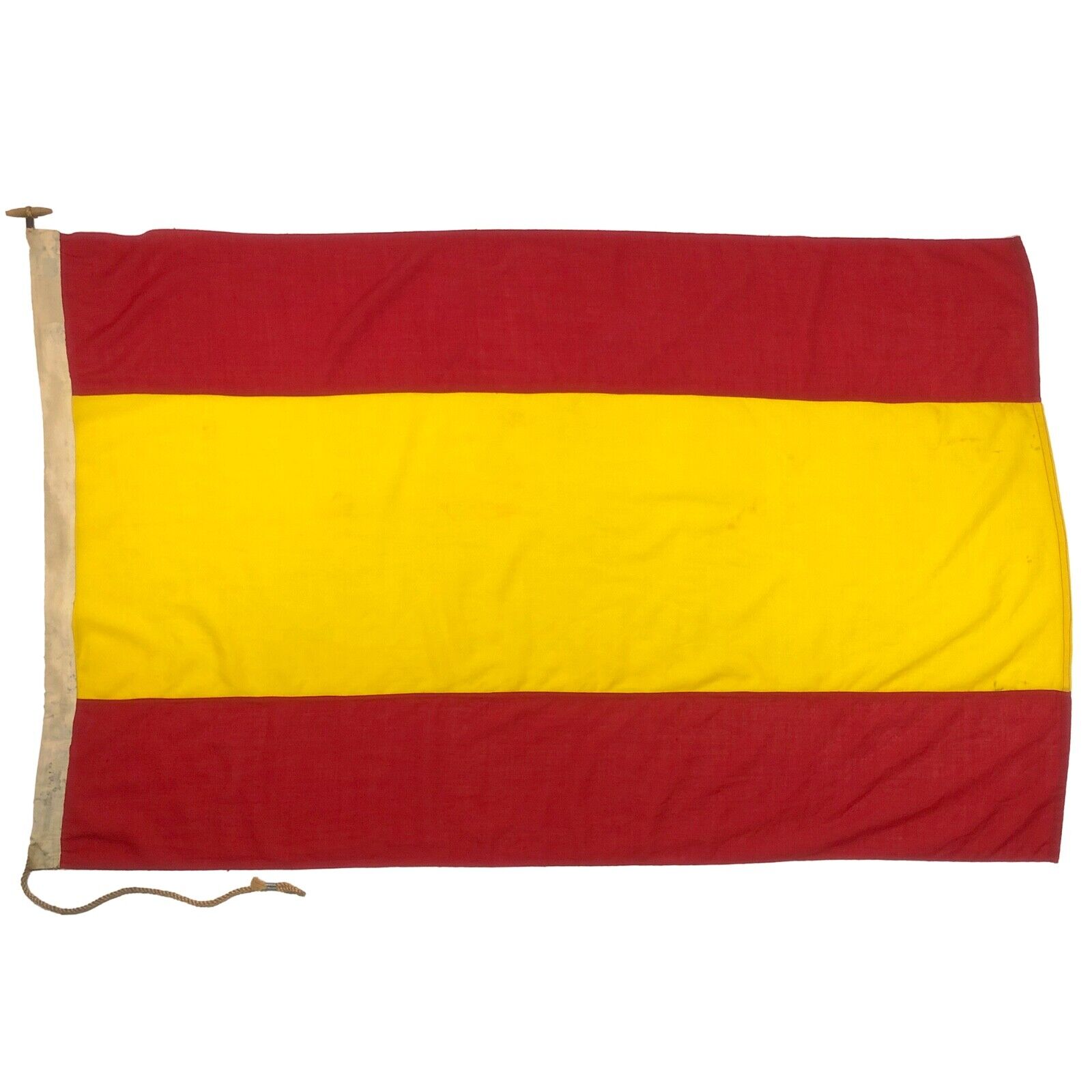 Large Vintage Wool Nautical Flag Spain Spanish Sewn Old Cloth Textile Art Decor