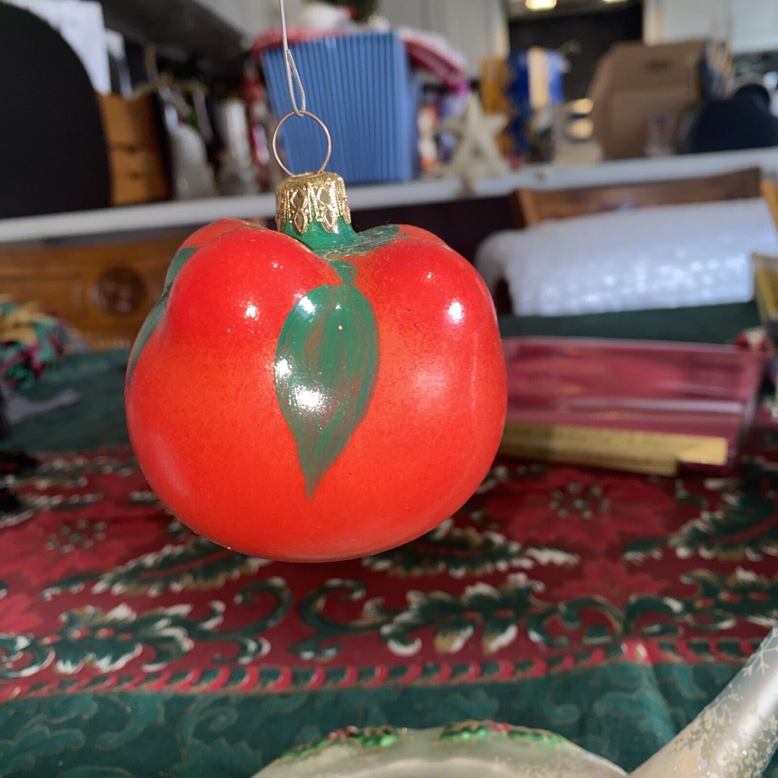 Red Tomato. German Glass Ornament. Yes, of course, fruit for Tree