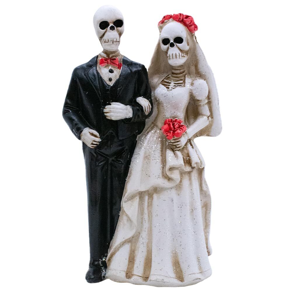 Skeleton Bride and Groom | Halloween Wedding Couple | Groom in Suit | Bride i...