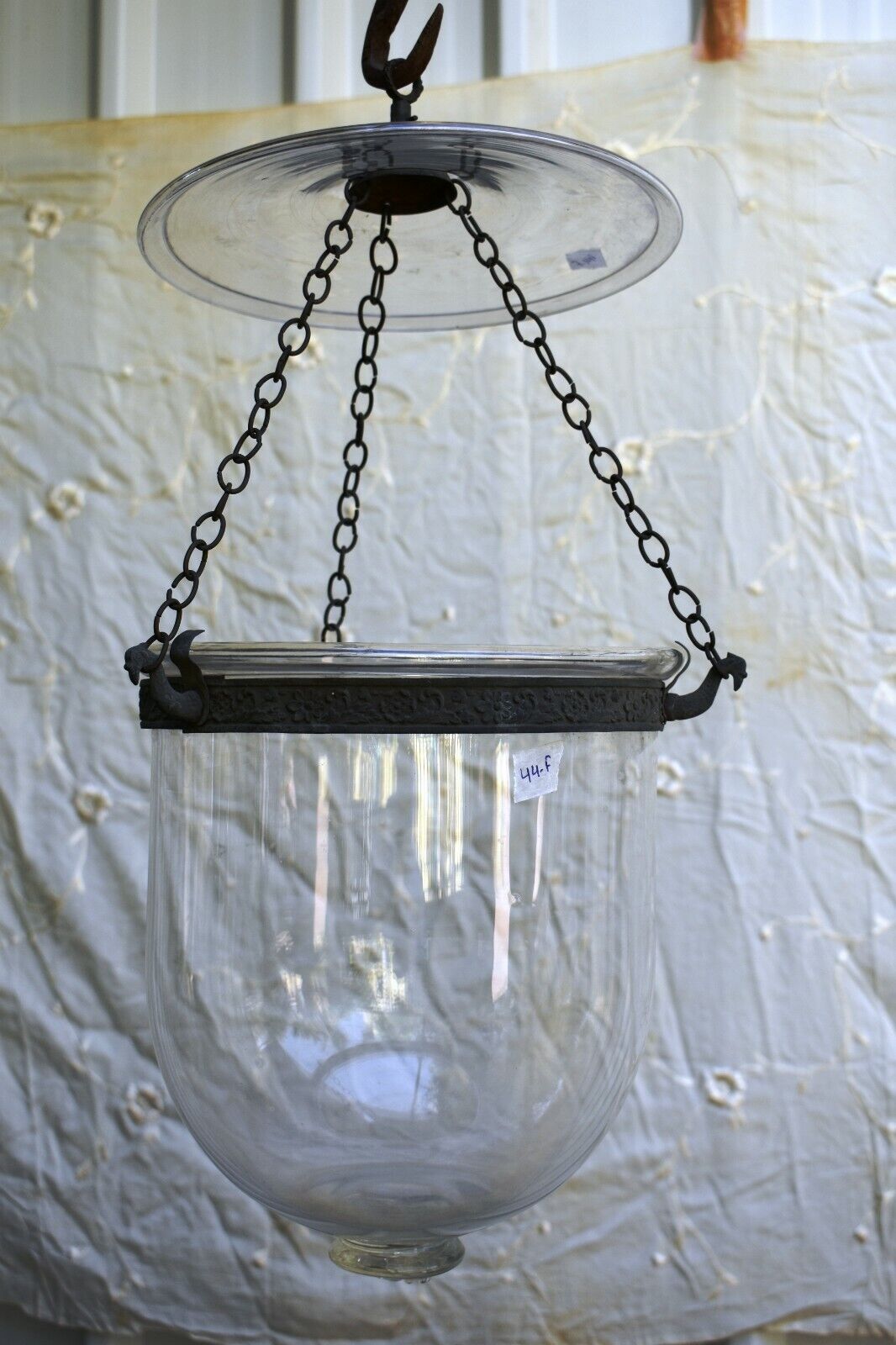 Antique R.Ditmar Anglo Indian Bell Jar Lantern Hundi Belgian Lamps Suspendu \