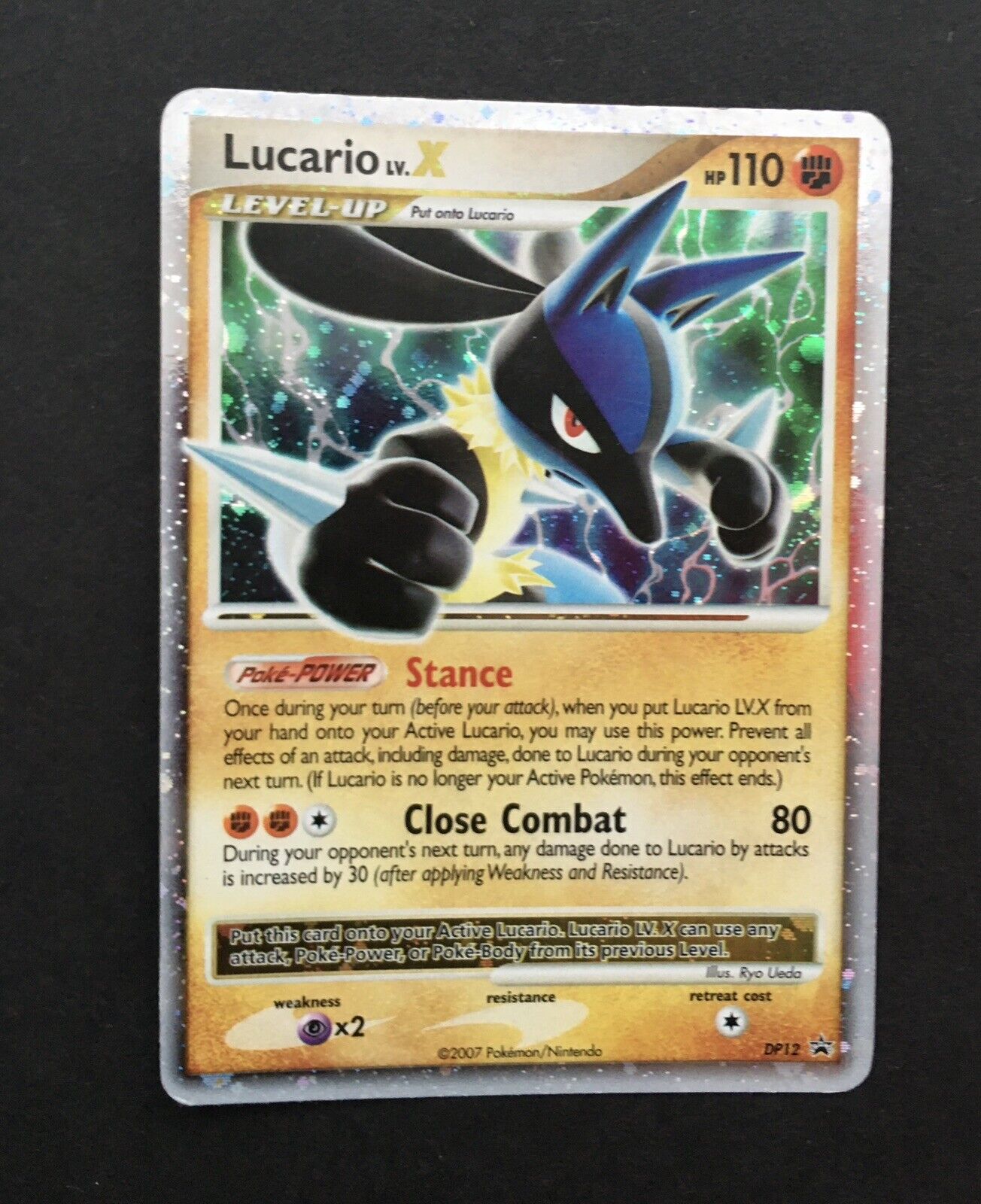 Lucario LV.X DP12 Holo - Diamond & Pearl Black Star Promo - Very Good Pokémon