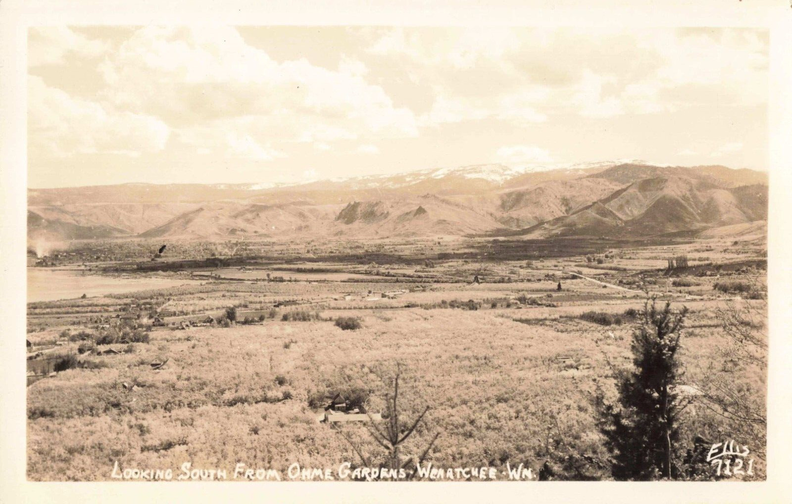 Wenatchee WA, Looking South from Ohme Gardens, Vintage RPPC Real Photo Postcard