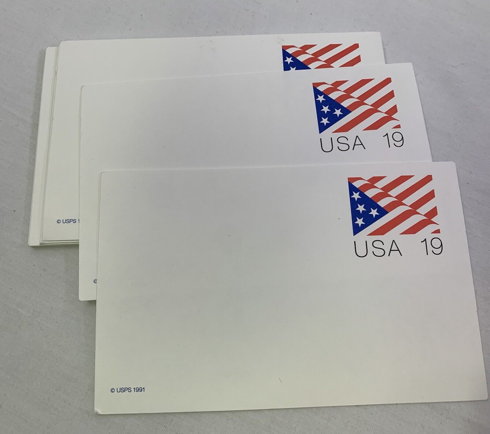 USA 19 cent Flag Postcard USPS 1991 Unused Lot of 24