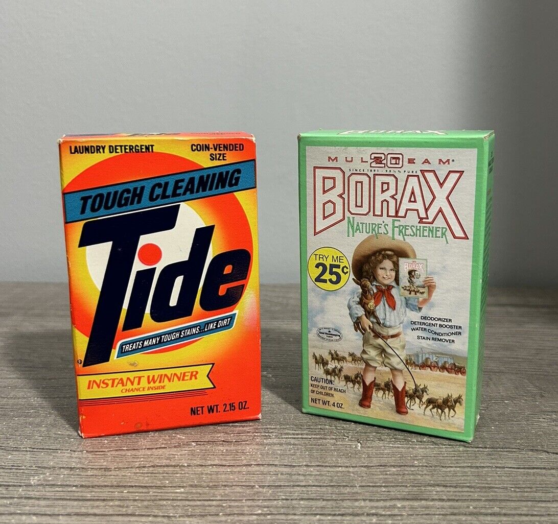 NEW Vintage Tide 20 Mule Team Borax Cleaner 80s Rare kitchen laundry Lot Of 2