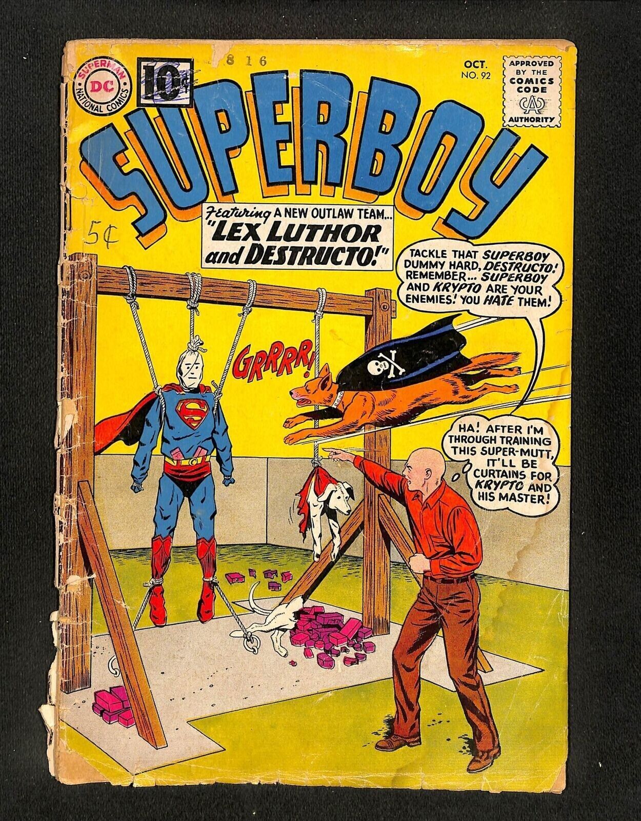 Superboy #92 Meets Ben Hur Origin of Lex Luthor Retold 1961 DC 10c Silver Age