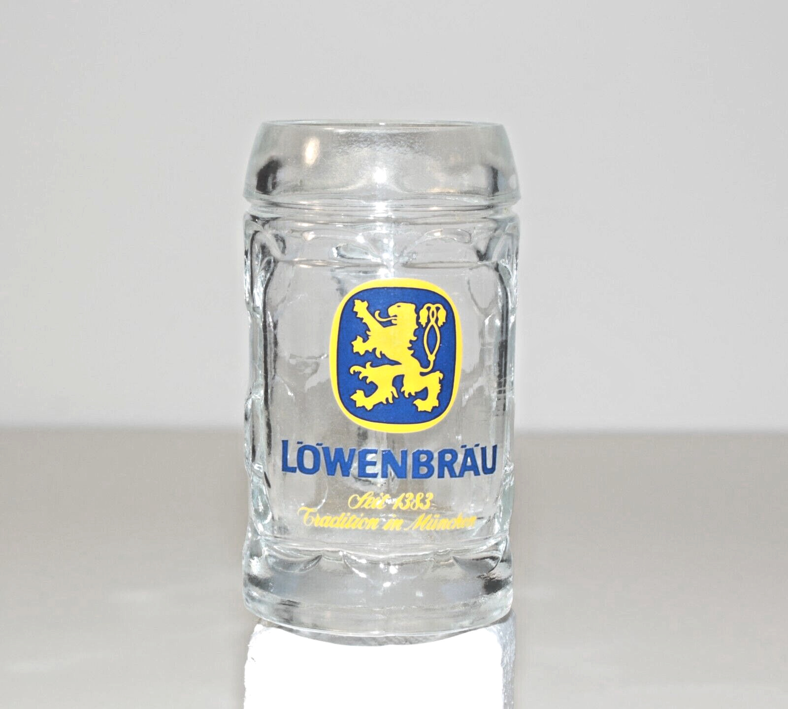 Lowenbrau Mini Beer Mug München Bier Munich 1383 w/ Handle Shot Glass 2.75\