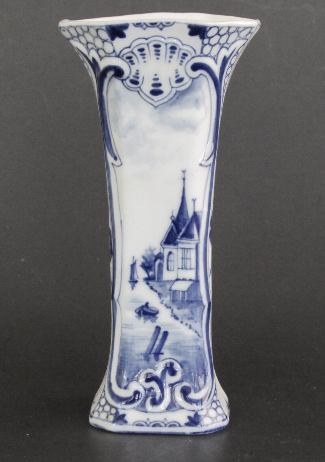 Vintage Swaine Germany ~ Porcelain German Delft 6” Vase