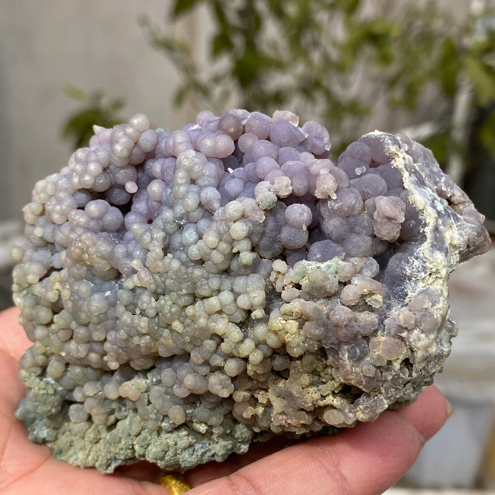 269g Green Purple Botryoid Chalcedony Grape Agate Crystal Indonesia Specimen