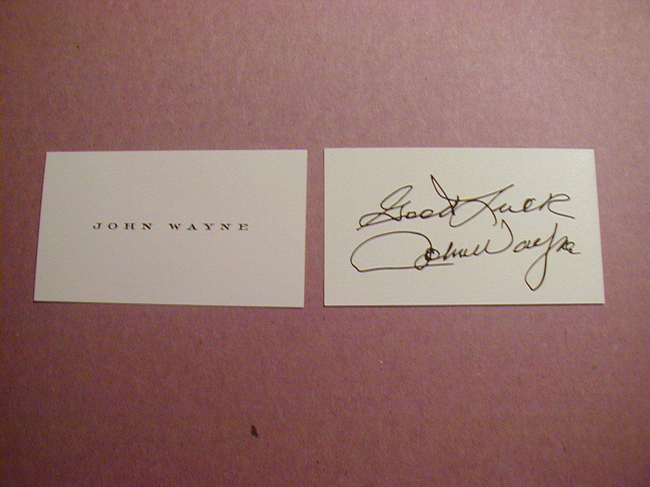  VINTAGE JOHN WAYNE AUTHENTIC  BUSINESS CARD C