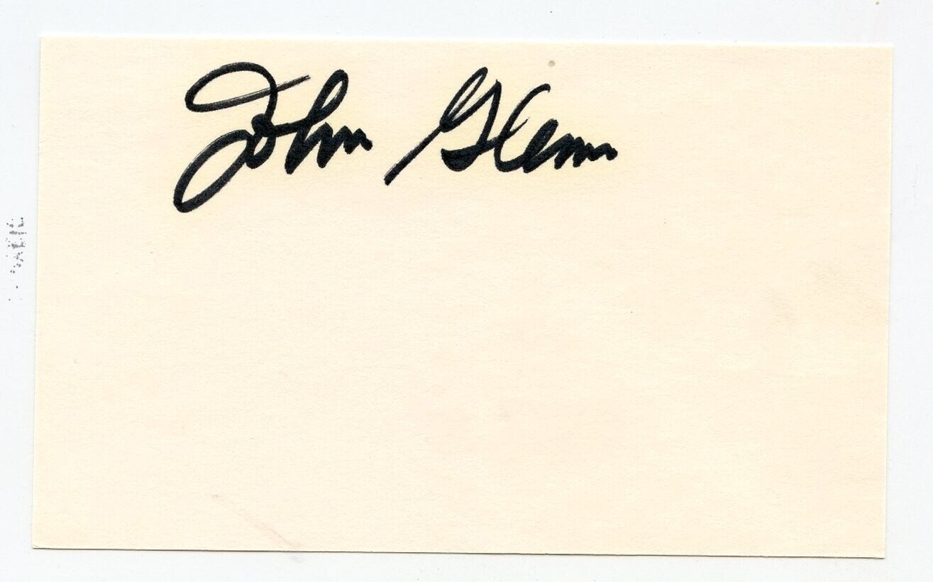 Astronaut & U.S. Senator JOHN GLENN Signed Index Card 1985 Guaran Authentic KOA