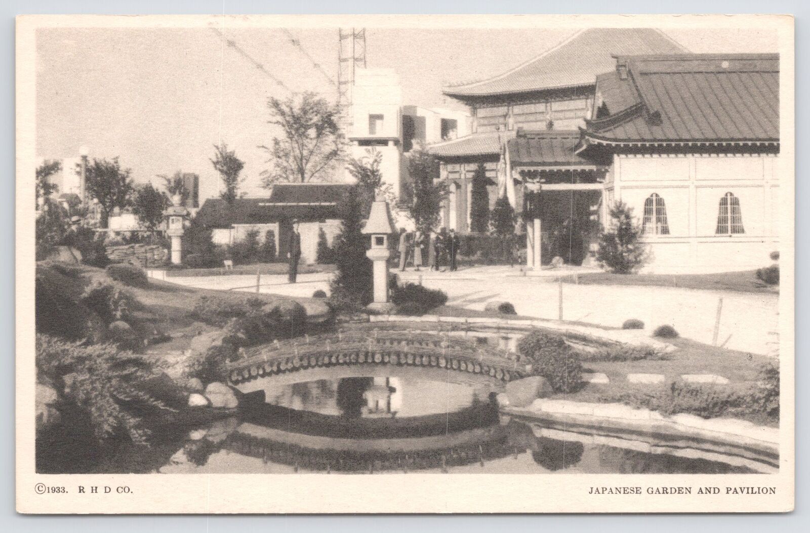 Chicago 1933 Century Of Progress World Fair~Japanese Garden & Pavilion~Vtg PC