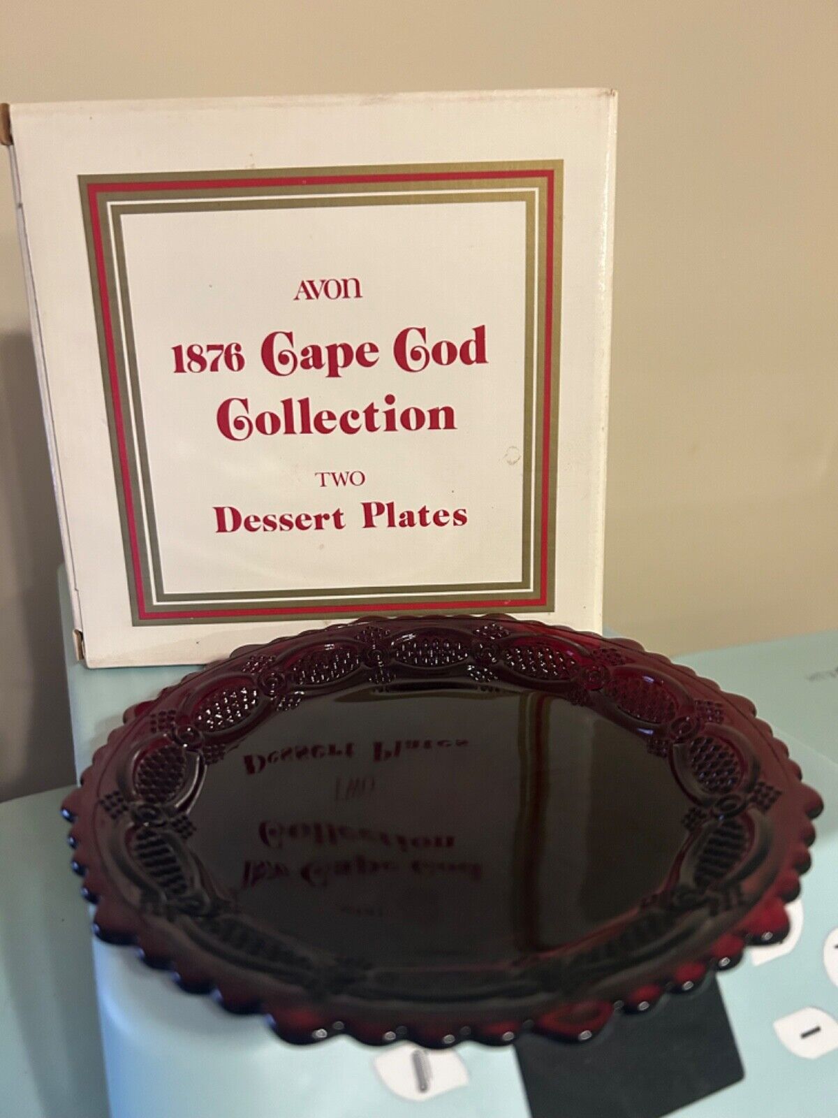 Avon Ruby Red 1876 Cape Cod Collection Dessert Plates Set Of Two. Stunning 