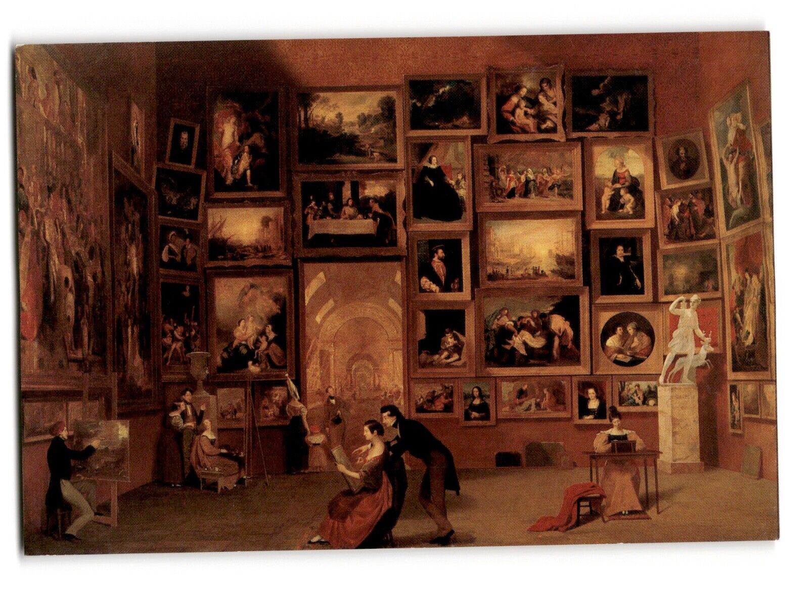 Gallery of the Louvre by Samuel Morse 1831-33 Vintage Chrome Postcard
