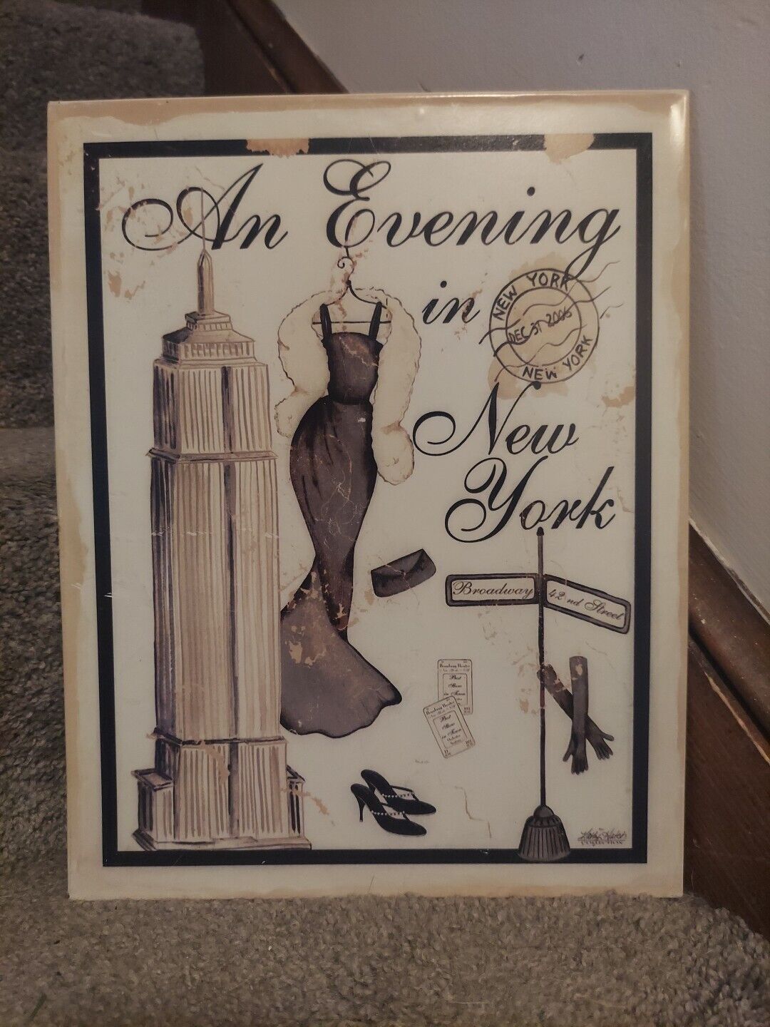NEW YORK Neiman Marcus 42nd St Empire State Vintage Retro Tin Sign