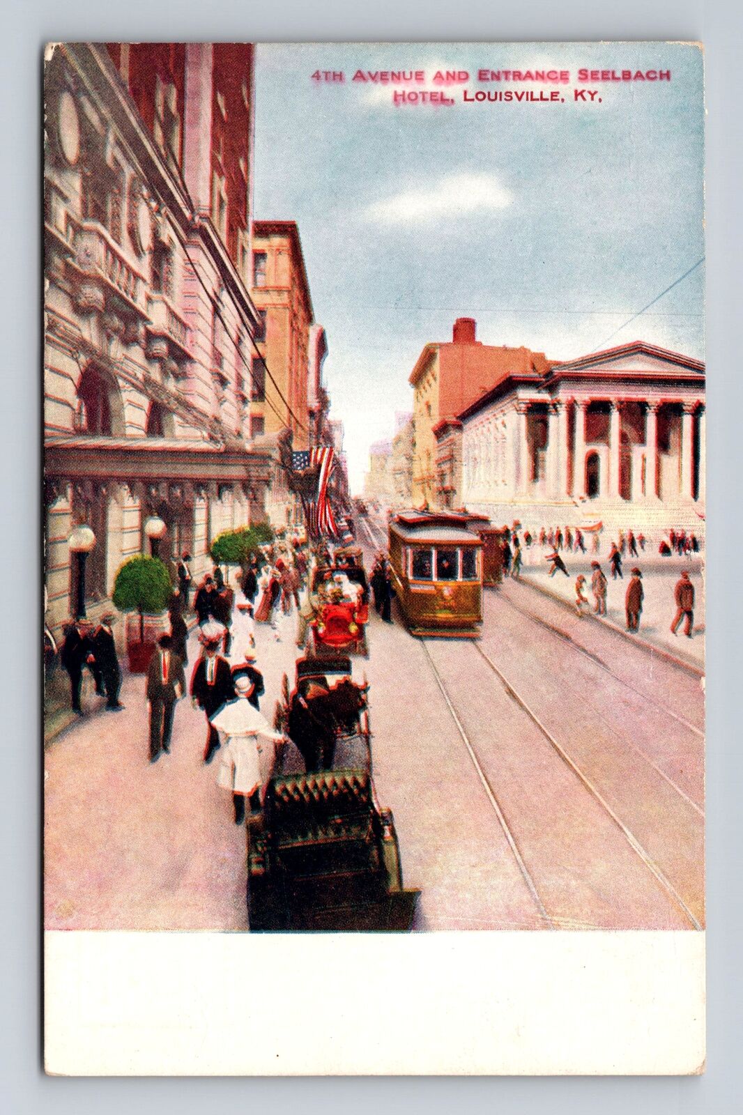 Louisville KY- Kentucky, Fourth Avenue Entrance Seelbach Hotel, Vintage Postcard