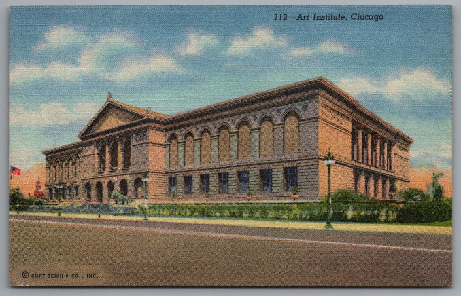 Chicago IL Art Institute c1941 Linen Postcard Curt Teich