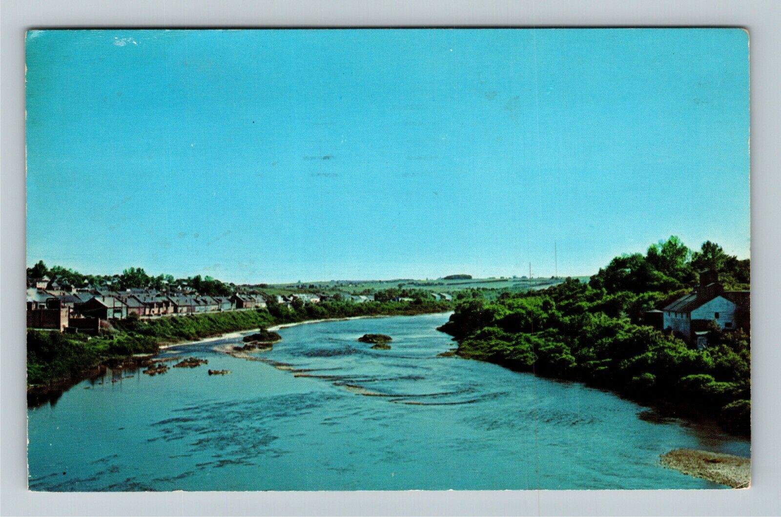 Caribou ME-Maine, Potato Sheds On Banks Aroostook River c1964 Vintage Postcard