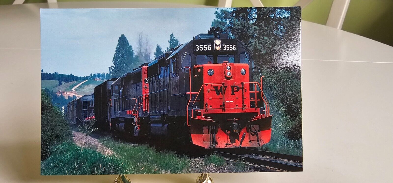 Western Pacific GP40 Mica 3556 Diesel Engine Locomotive Postcard Train Railroad