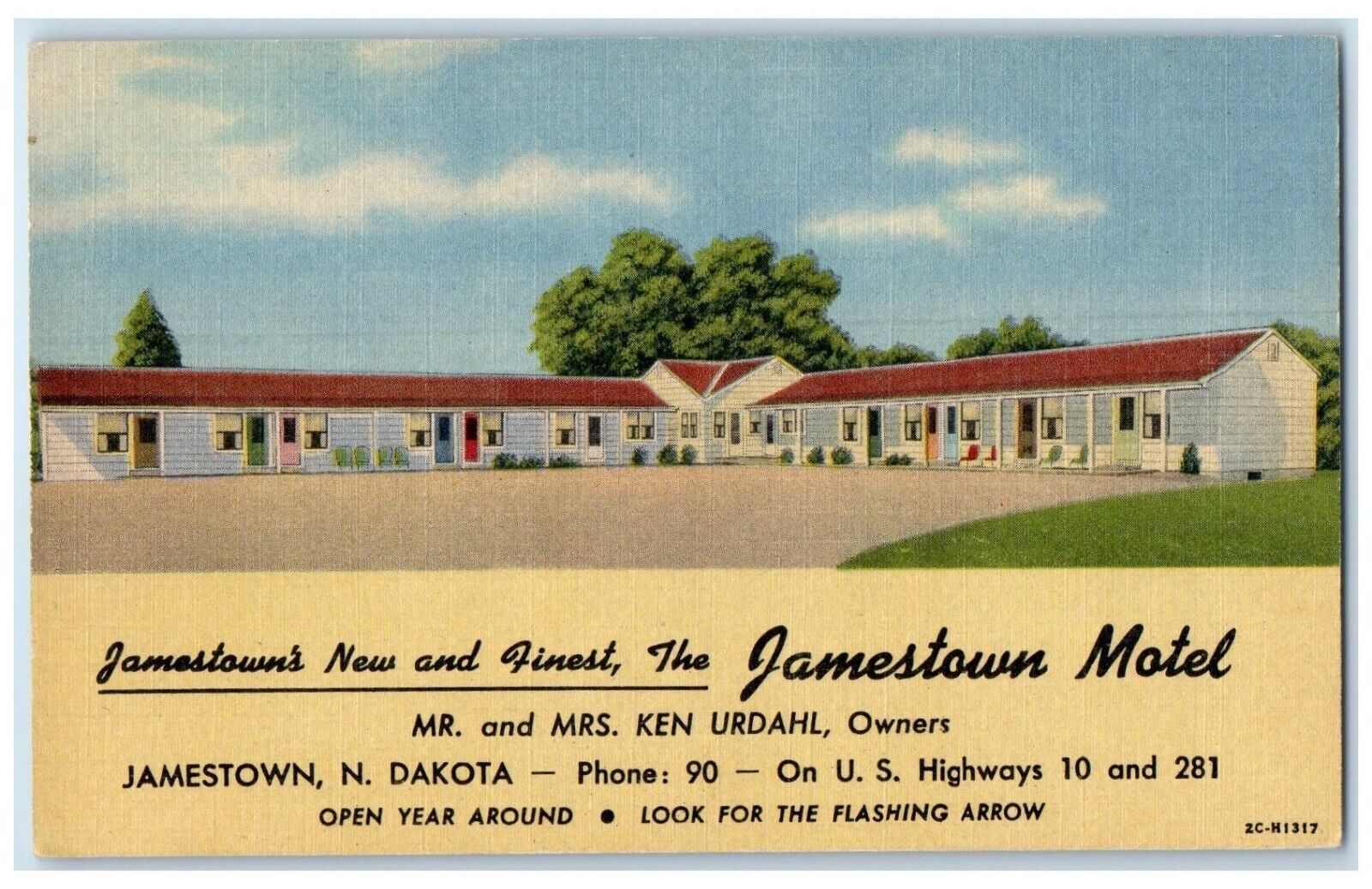 c1930's The Jamestown Motel Jamestown New Mexico NM Unposted Vintage Postcard