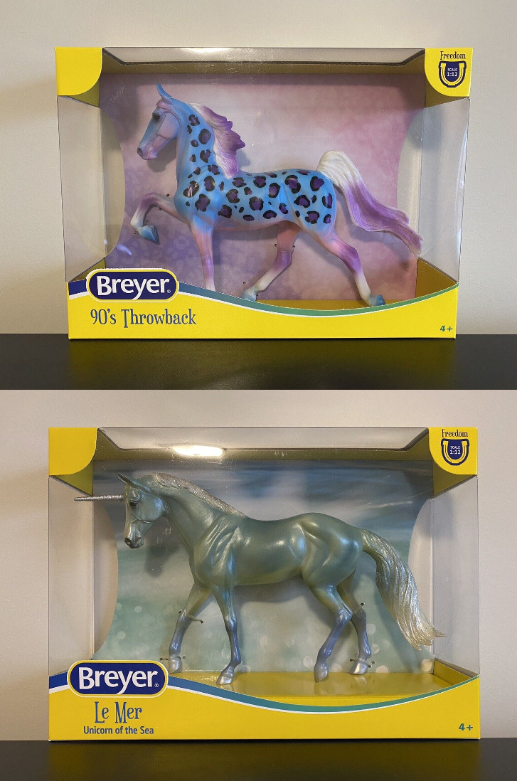 SET OF 2 NIB Breyer Freedom Model Horses - 90\'S THROWBACK #62221 & LE MER #62060