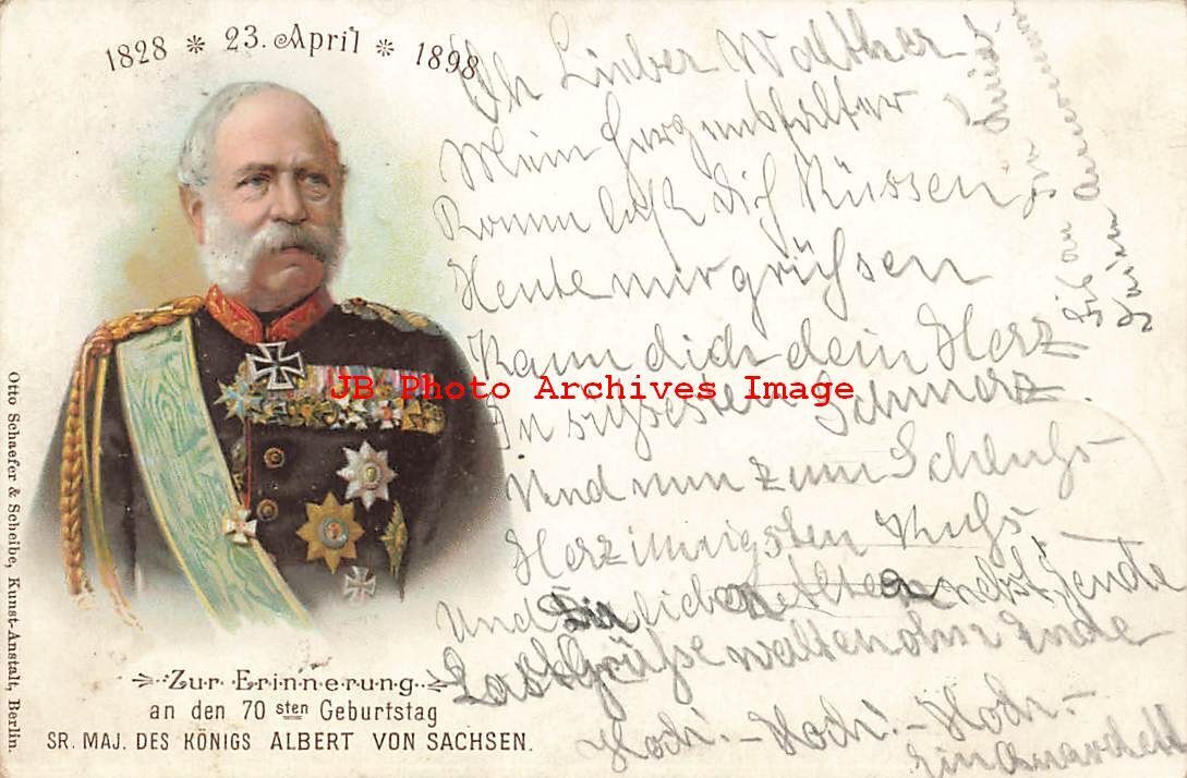 German Royalty, Saxony King Albert, Konig Albert von Sachsen, Schaefer & Schiebe