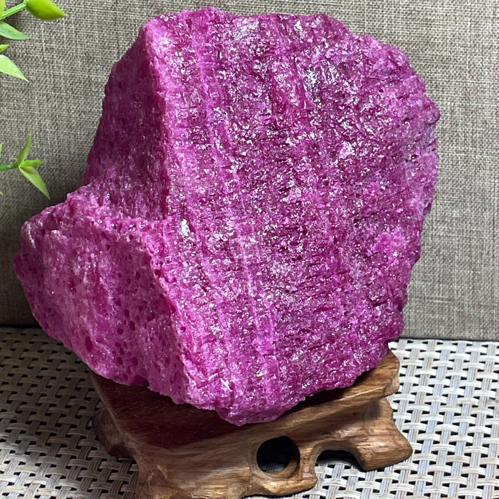 Ruby Red Corundum Rough Crystal Mineral Specimen, Afghanistan  982g A21