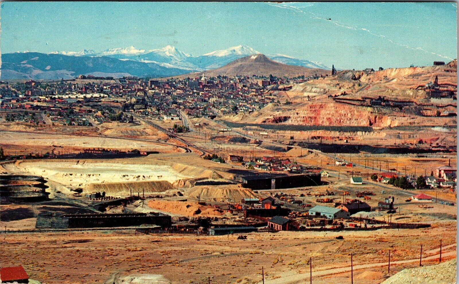 Butte Montana Richest Hill on Earth Mine Mining Minerals VTG Postcard Chrome \'59