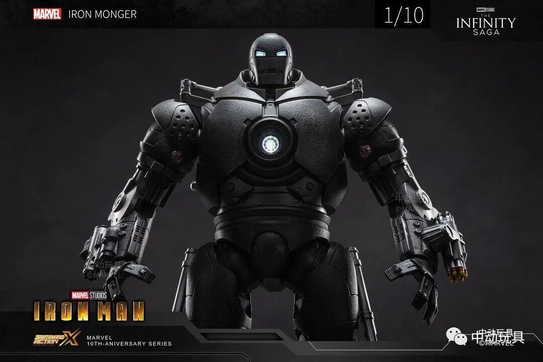 zd toys iron man iron monger action figure with light on marvel avengers NEW
