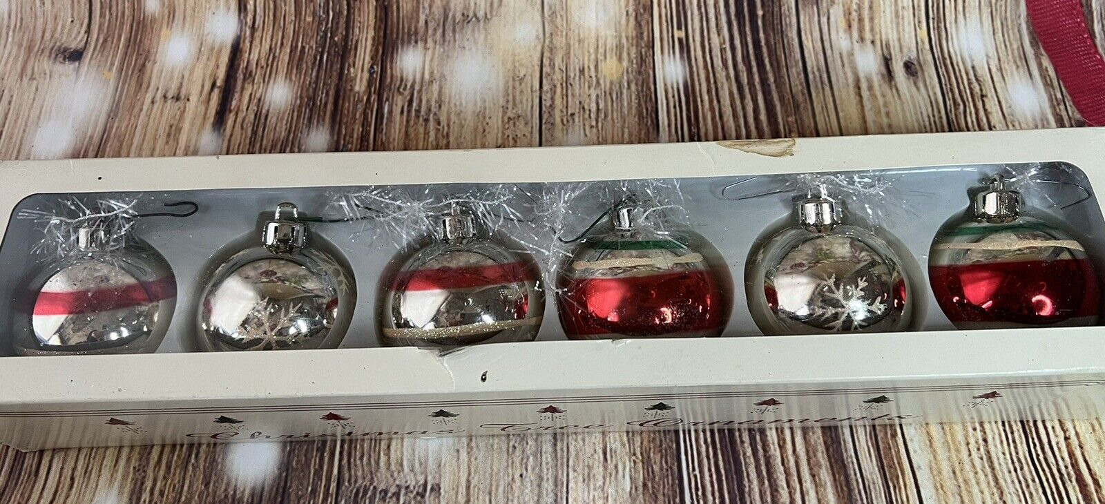 Honey & Me, Inc. Lisa Liffick Home 2007 Glass Ornaments- 6 in Box Shiny Glitter