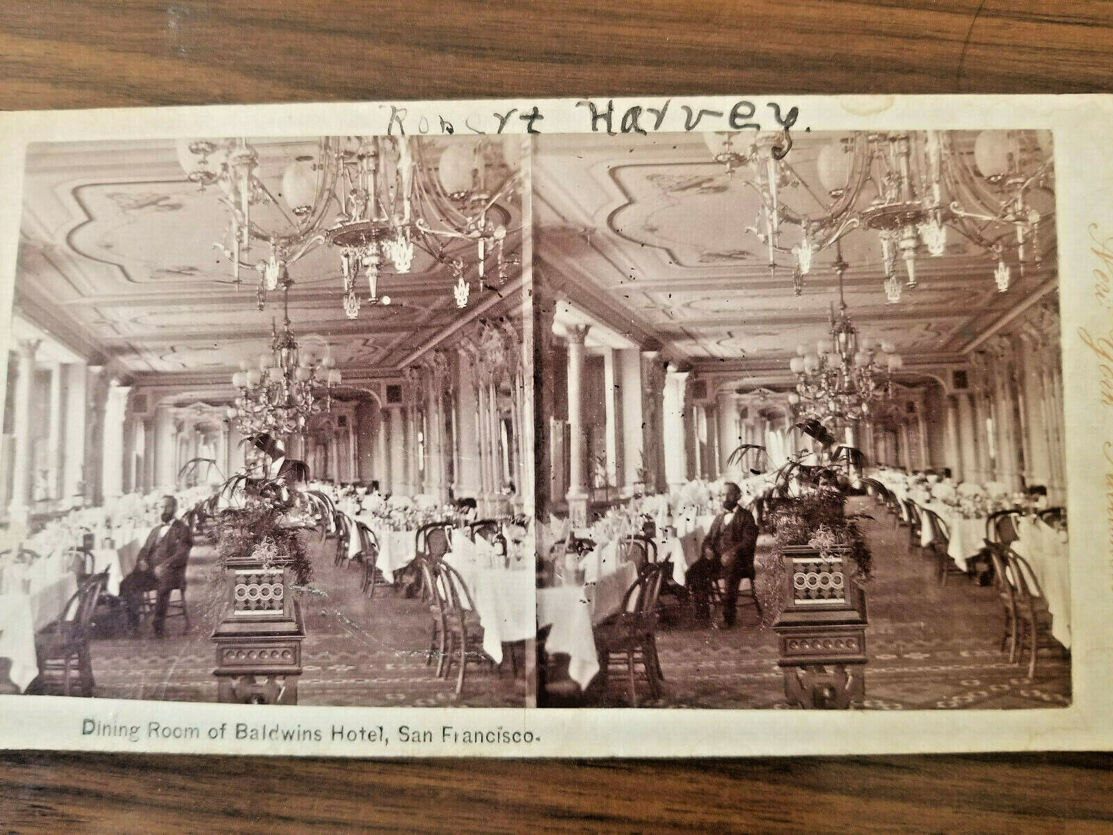 Stereoview Baldwin Hotel Dining Room Interior San Francisco CA 1880s continent