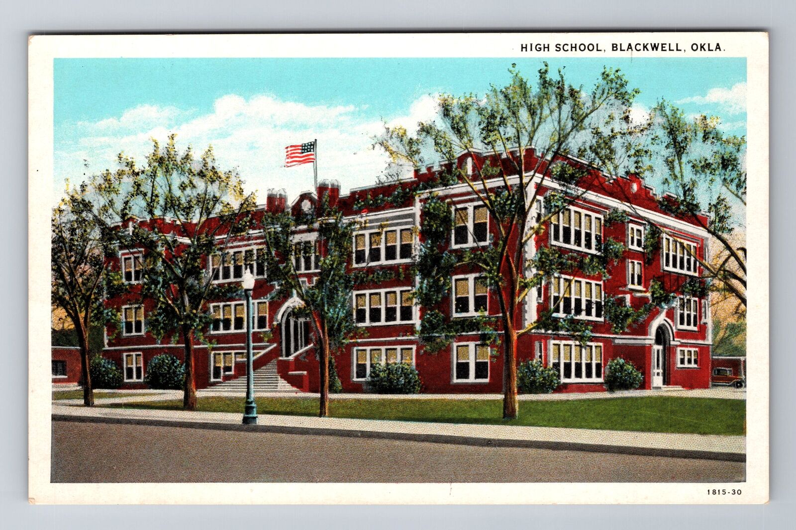 Blackwell OK-Oklahoma, High School, Antique Vintage Souvenir Postcard