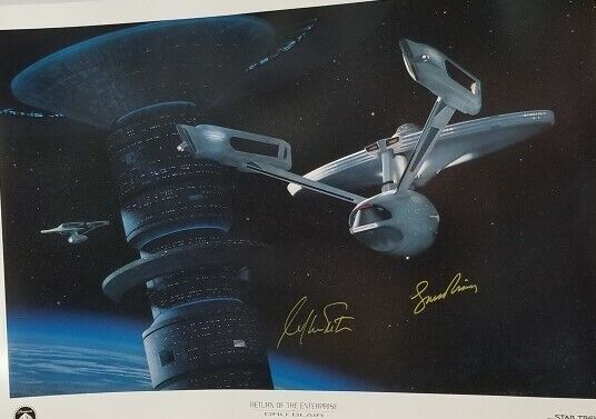 Return of the Enterprise lithograph signed by Leonard Nimoy & William Shatner