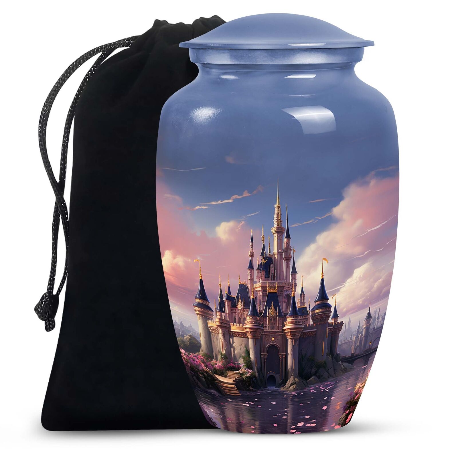 The Castle By The Blooming River - Cremation Urn For Adult Ashes
