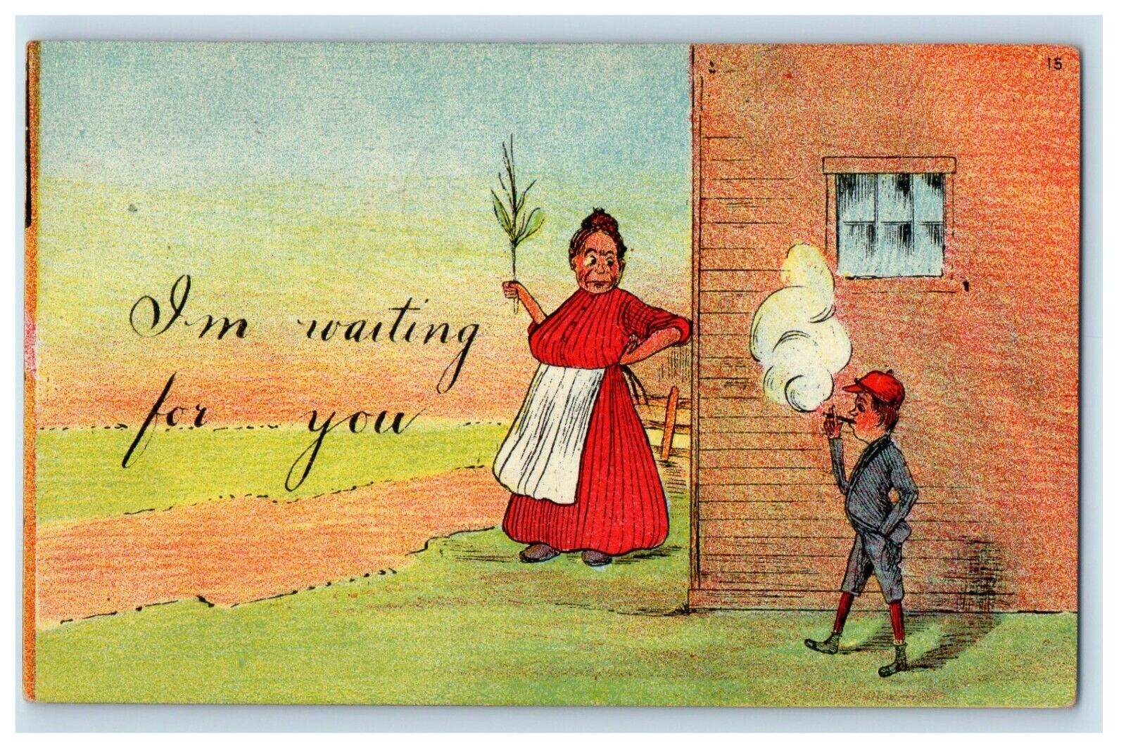 1908 Child Kid Smoking Cigar Cigarette Braddock Pennsylvania PA Antique Postcard