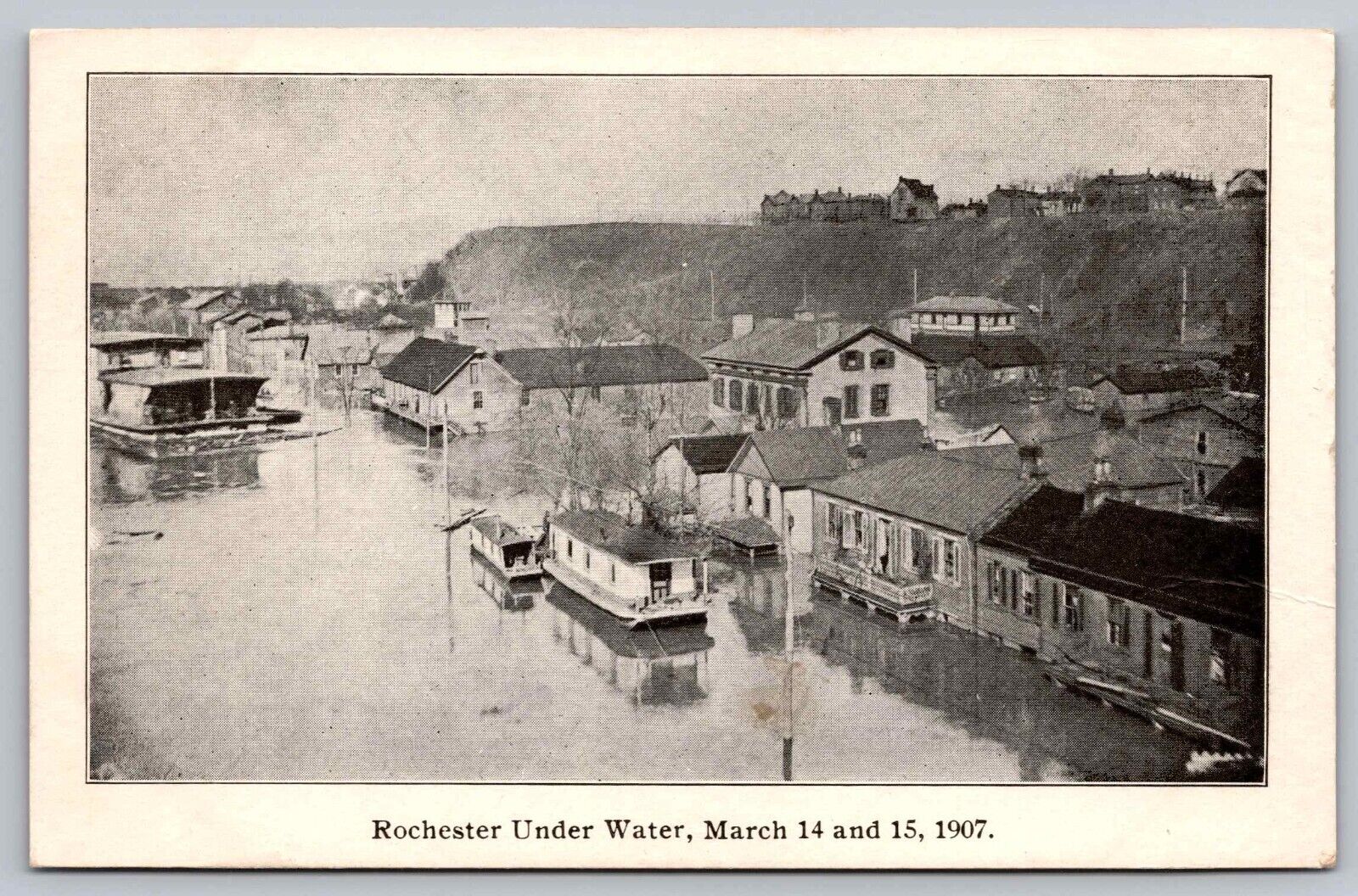 Postcard Rochester Under Water Disaster Flood Calamity March 14 15 1907