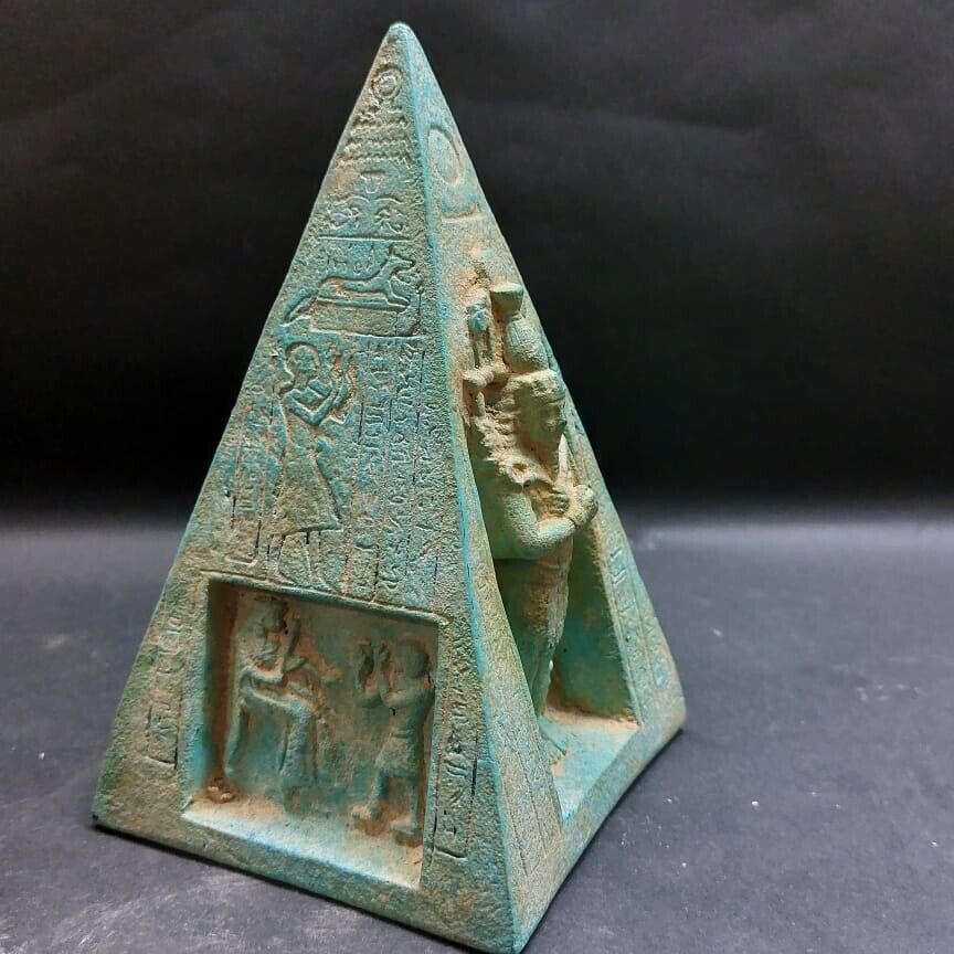Rare Ancient Egyptian Antiquities Pyramid Osiris & Horus Statue Hieroglyphic BC