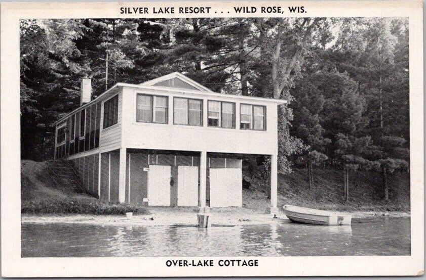 c1950s WILD ROSE, Wisconsin Postcard SILVER LAKE RESORT \