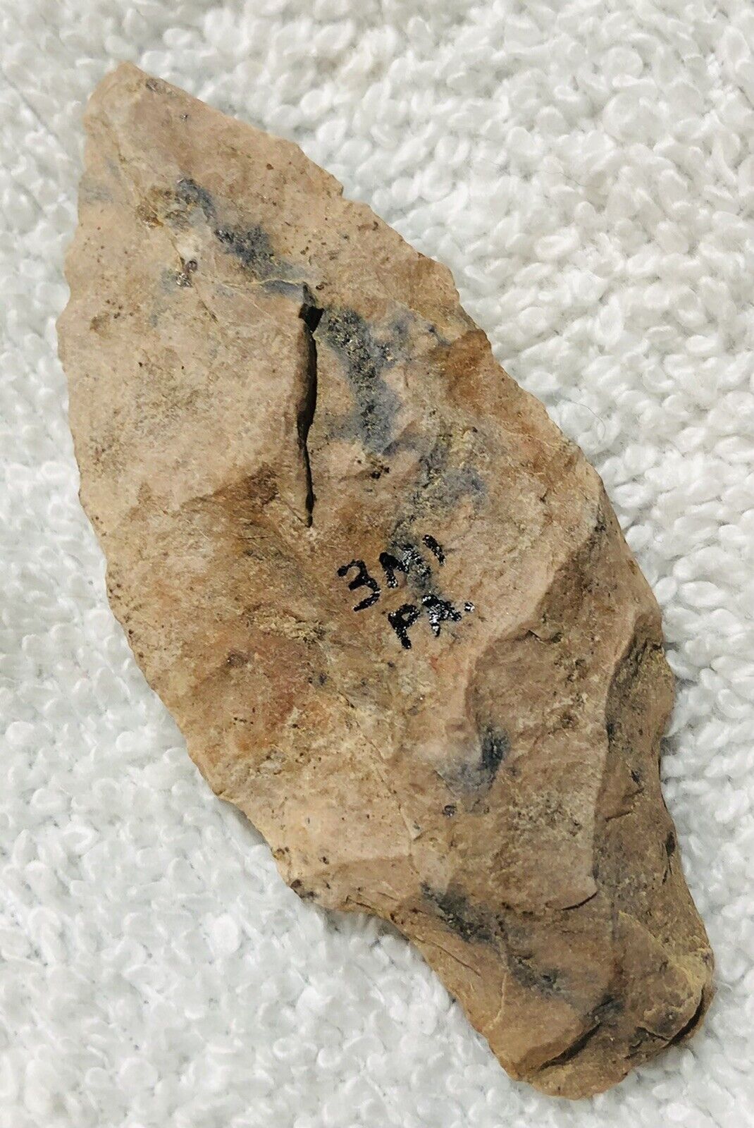 Authentic PA Pre Historic Native American Hardin stemmed arrowhead Leaf Point