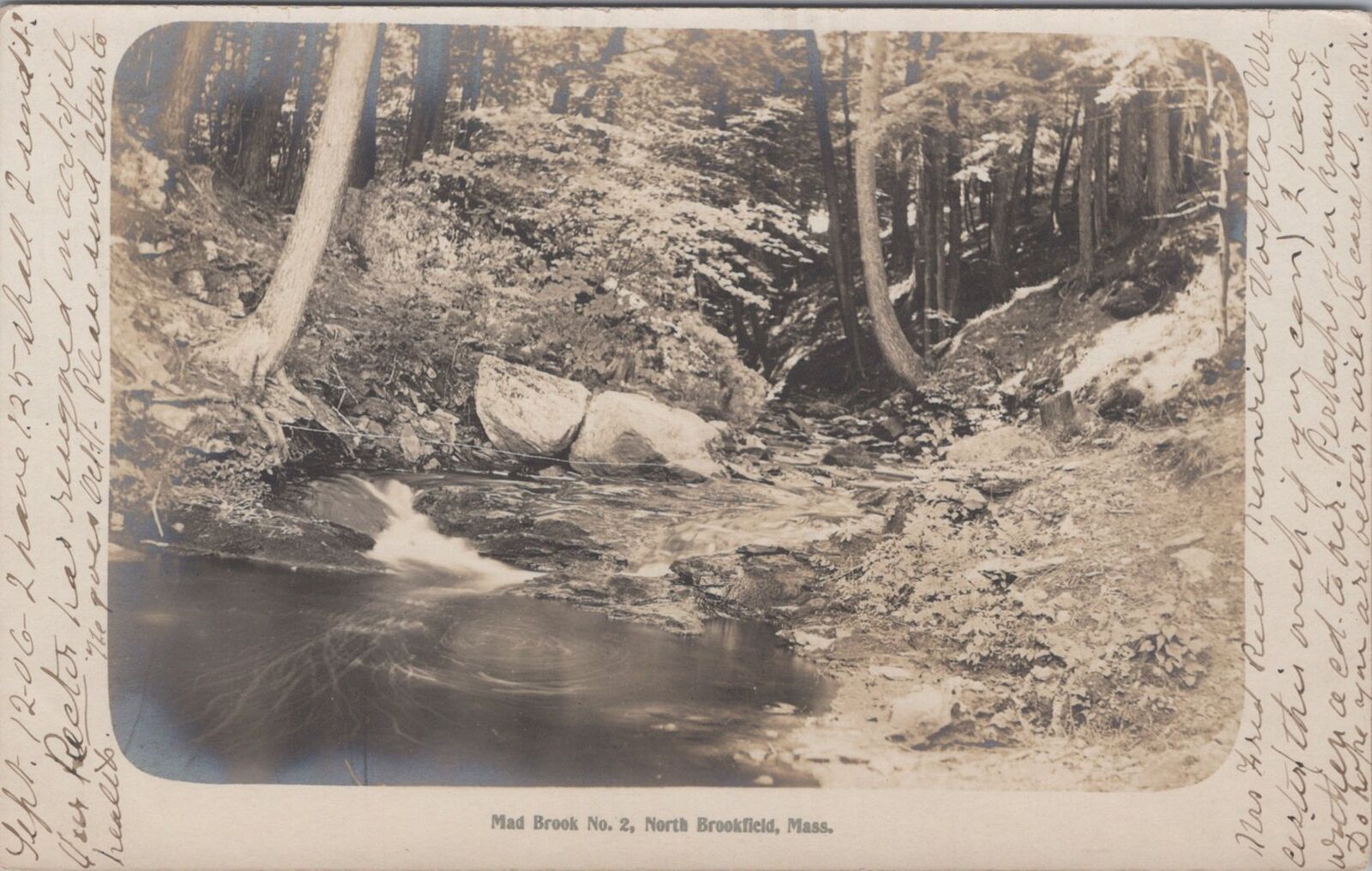 Mad Brook, No:2 North Brookfield, Massachusetts 1906 Eddy Make RPPC Postcard
