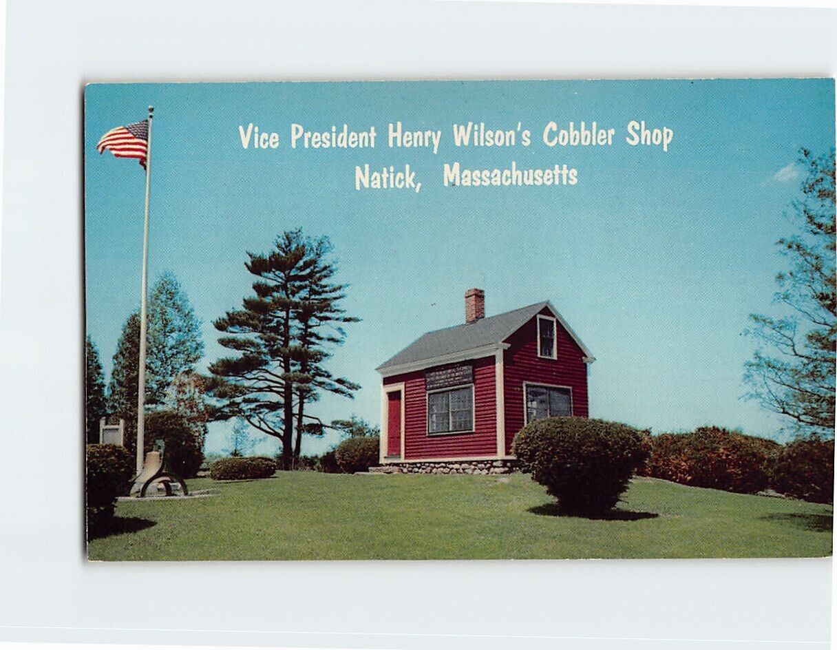Postcard Vice President Henry Wilson\'s Cobbler Shop Natick Massachusetts USA
