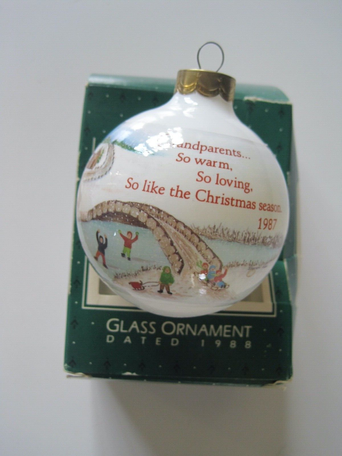Hallmark Keepsake Ornament Grandparents Glass 1988