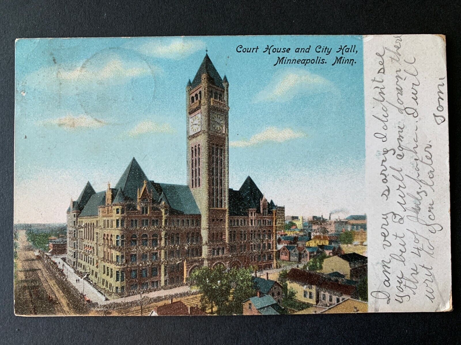 Postcard Minneapolis MN - c1900s Court House and City Hall