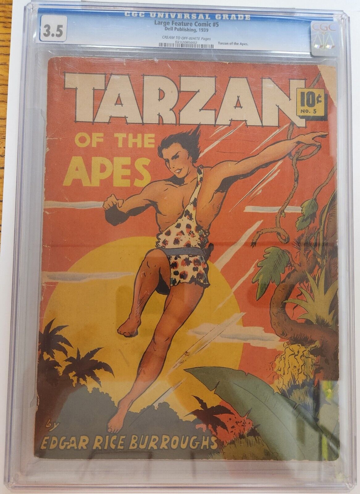 LARGE FEATURE COMIC #5 1939 DELL CGC 3.5 CREAM TO OFF-WHITE TARZAN OF THE APES