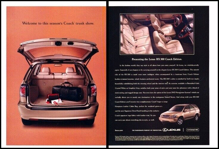 2002 2003 Lexus RX300 Coach Edition 2-page Advertisement Print Car Art Ad J747