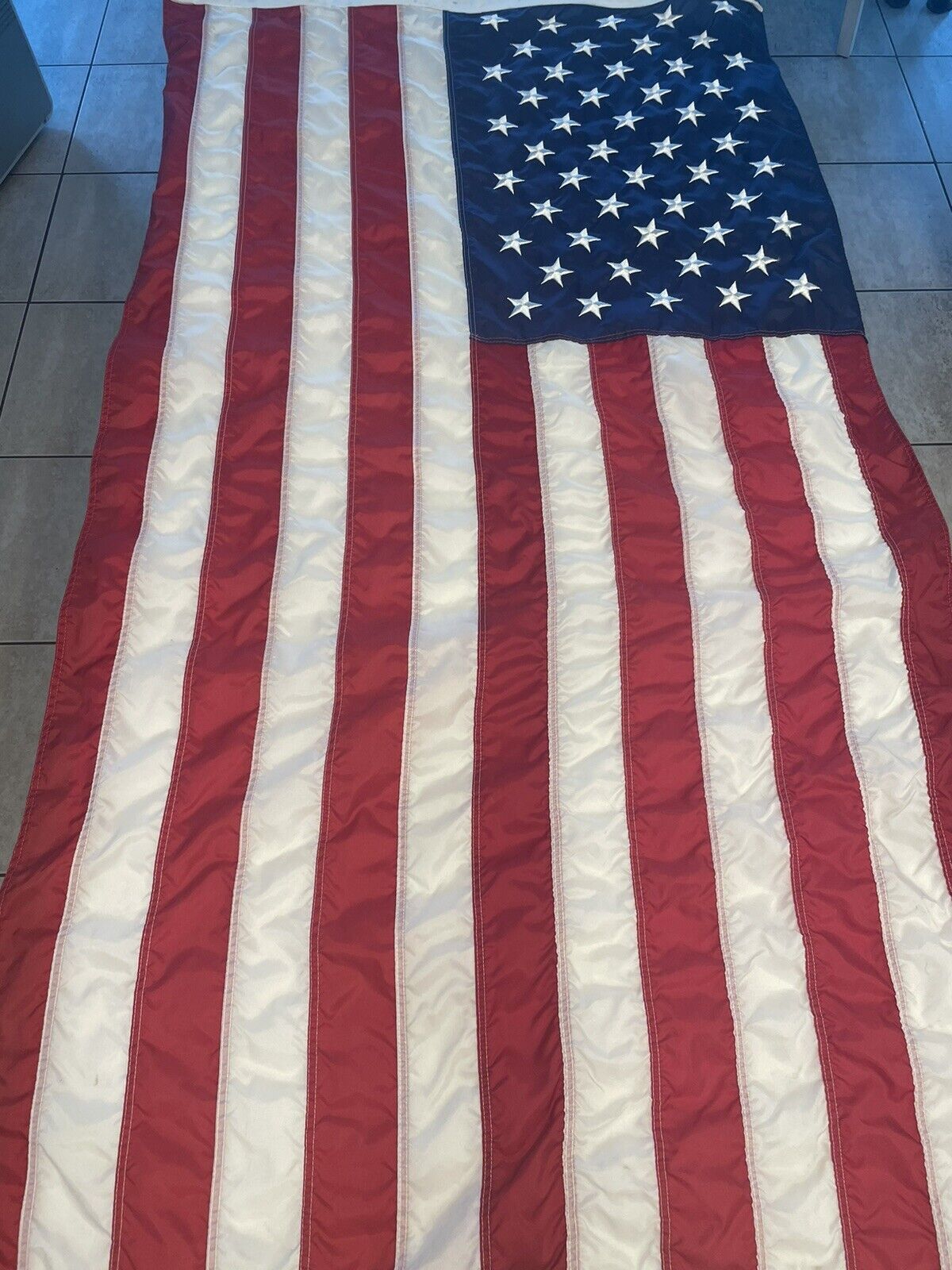 VTG American Flag 3\'x5\' Valley Forge Perma Nyl 100% Nylon Outdoor Made USA 50⭐️