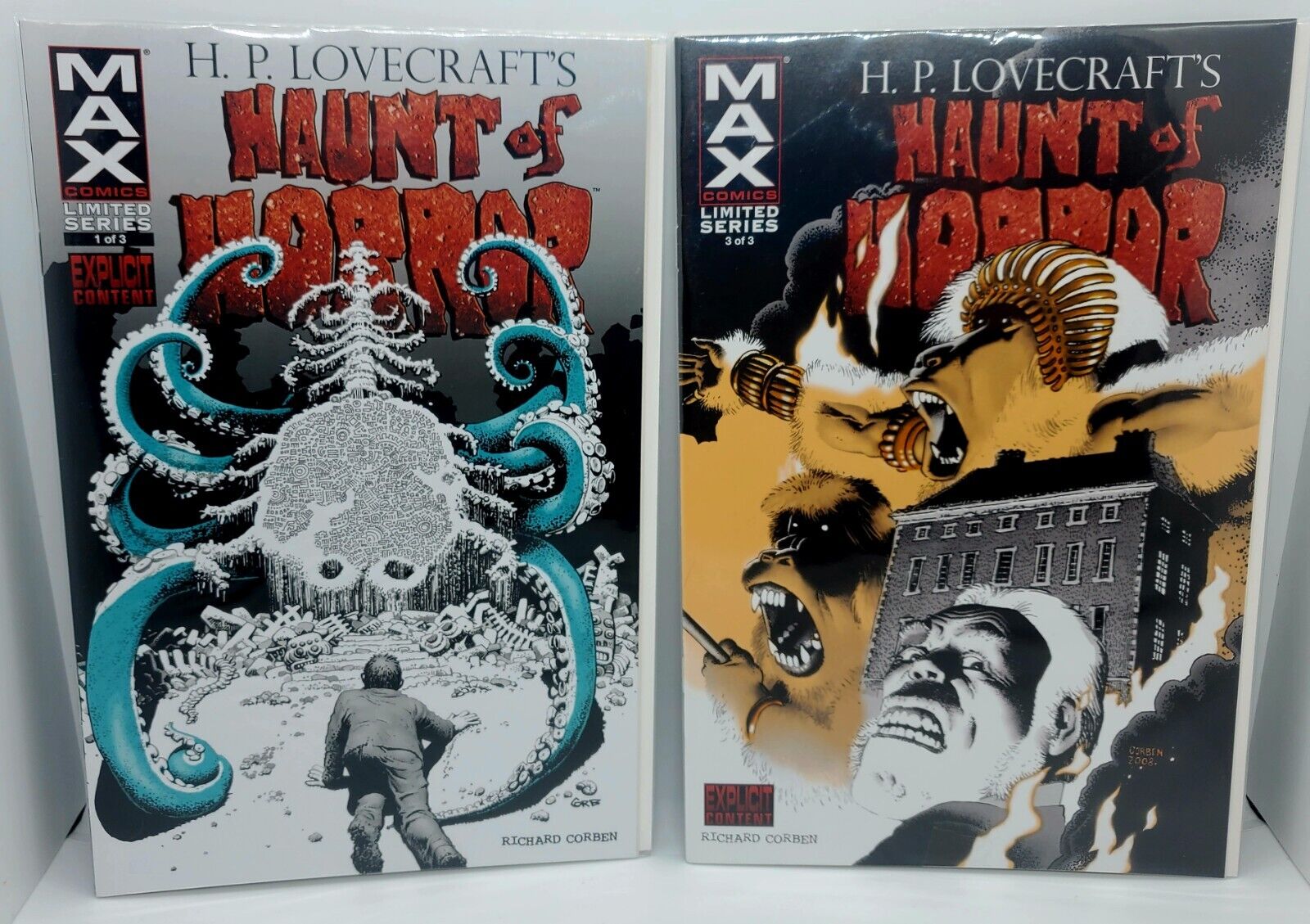 LOT of 2 Richard Corben HP Lovecraft\'s HAUNT OF HORROR #1 & #3 1st Print Mint🔥